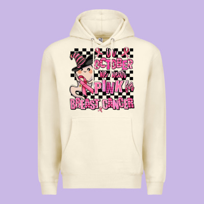 In October We Wear Pink For Breast Cancer Premium Hoodie Designed By Adodesignshop
