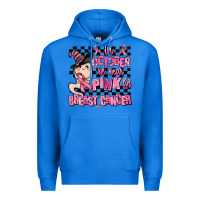 True Royal in october we wear pink for breast cancer Premium Hoodie - AdoDesignShop