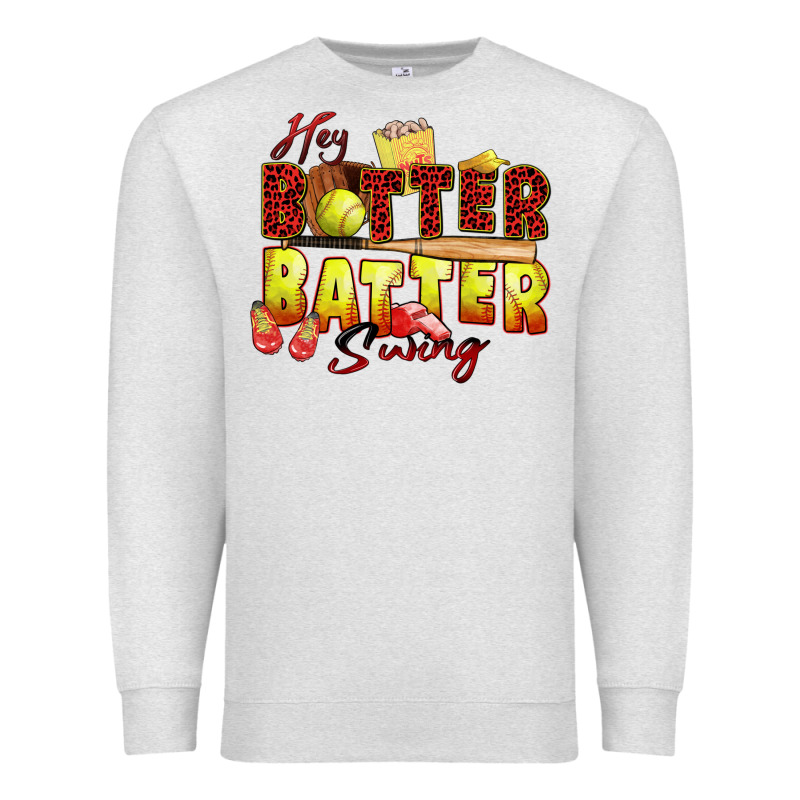 Hey Batter Batter Swing Softball Premium Sweatshirt by Zillion Design Studio | Teevron