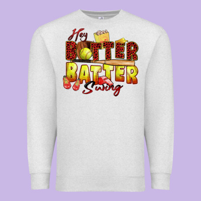 Hey Batter Batter Swing Softball Premium Sweatshirt Designed By Zillion Design Studio