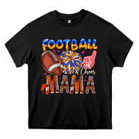 Black football mama Heavy Core Tee - CowhideDigitalArt