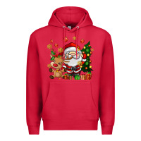 Cardinal santa and reindeer Premium Hoodie - AdoDesignShop