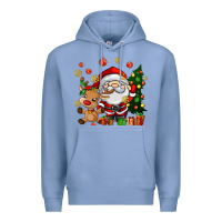 Colony Blue santa and reindeer Premium Hoodie - AdoDesignShop