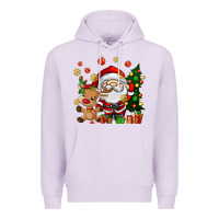 Lilac santa and reindeer Premium Hoodie - AdoDesignShop