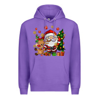 Purple santa and reindeer Premium Hoodie - AdoDesignShop