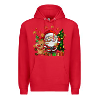 Red santa and reindeer Premium Hoodie - AdoDesignShop