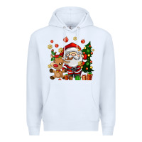 White santa and reindeer Premium Hoodie - AdoDesignShop