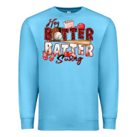 Ocean Blue hey batter batter swing baseball Premium Sweatshirt - Zillion Design Studio