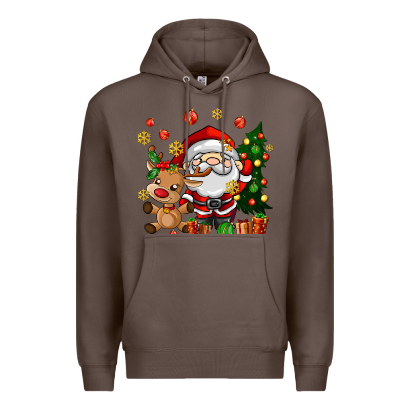 Santa And Reindeer Premium Hoodie by AdoDesignShop | Teevron