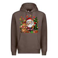 Coffee santa and reindeer Premium Hoodie - AdoDesignShop