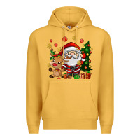 Mustard santa and reindeer Premium Hoodie - AdoDesignShop