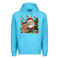 Ocean Blue santa and reindeer Premium Hoodie - AdoDesignShop