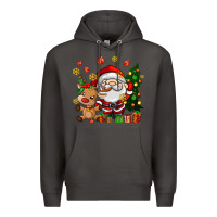 Smoke santa and reindeer Premium Hoodie - AdoDesignShop
