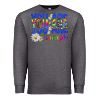 Charcoal Heather you are enough with daisies Premium Sweatshirt - texasbilliewilder