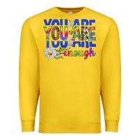 Lemon you are enough with daisies Premium Sweatshirt - texasbilliewilder