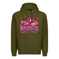 Army Green tackle breast cancer with pumpkin Premium Hoodie - AdoDesignShop