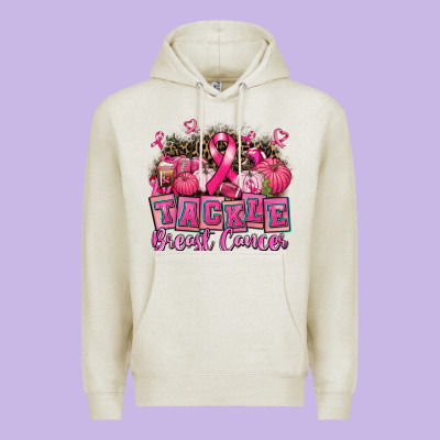 Tackle Breast Cancer With Pumpkin Premium Hoodie Designed By Adodesignshop