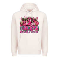 Pale Pink tackle breast cancer with pumpkin Premium Hoodie - AdoDesignShop