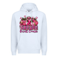 White tackle breast cancer with pumpkin Premium Hoodie - AdoDesignShop