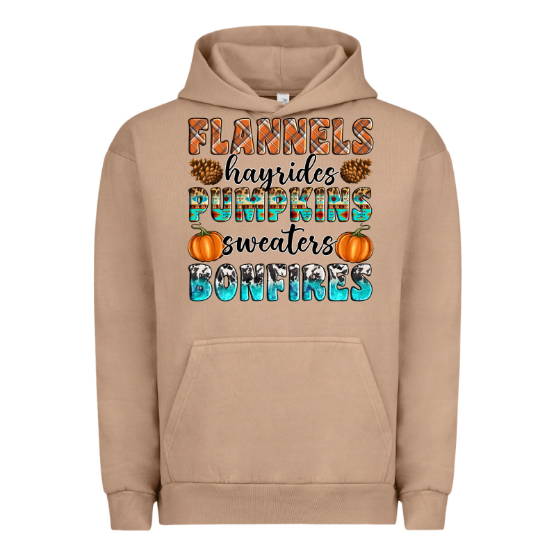 Flannels Hayrides Pumpkins Sweaters Bonfires Urban Hoodie by Artiststas | Teevron