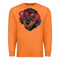 Carrot Dachshund with love glasses Premium Sweatshirt - RanaPortraitStore