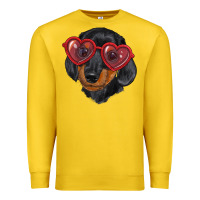 Lemon Dachshund with love glasses Premium Sweatshirt - RanaPortraitStore