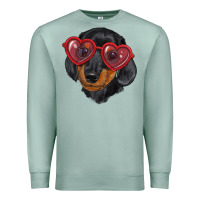Seafoam Dachshund with love glasses Premium Sweatshirt - RanaPortraitStore