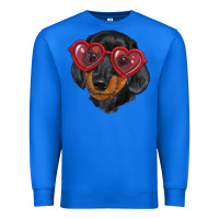 True Royal Dachshund with love glasses Premium Sweatshirt - RanaPortraitStore
