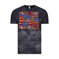 Cloud Black American flag and star leopard Vintage Tee - Artiststas