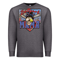 Charcoal Heather ballpark mama Premium Sweatshirt - Zillion Design Studio