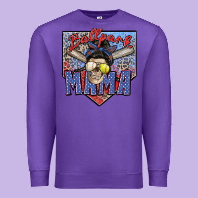 Ballpark Mama Premium Sweatshirt Designed By Zillion Design Studio
