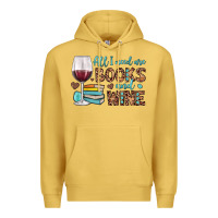 Antique Gold all i need are books and wine Premium Hoodie - JahusDesignShop
