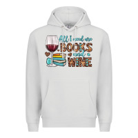 Dove Grey all i need are books and wine Premium Hoodie - JahusDesignShop