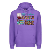 Purple all i need are books and wine Premium Hoodie - JahusDesignShop