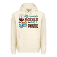 Tofu all i need are books and wine Premium Hoodie - JahusDesignShop