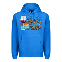 True Royal all i need are books and wine Premium Hoodie - JahusDesignShop
