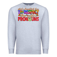 Heather Grey what a beautiful day to respect other peoples pron Premium Sweatshirt - texasbilliewilder