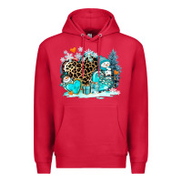 Cardinal winter hearts with snowmans Premium Hoodie - AdoDesignShop