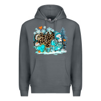 Rock winter hearts with snowmans Premium Hoodie - AdoDesignShop