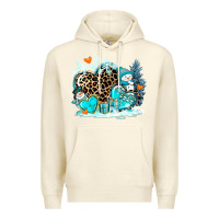 Sandshell winter hearts with snowmans Premium Hoodie - AdoDesignShop