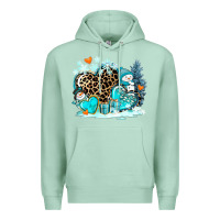 Seafoam winter hearts with snowmans Premium Hoodie - AdoDesignShop