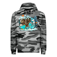 Slate Camo winter hearts with snowmans Premium Hoodie - AdoDesignShop