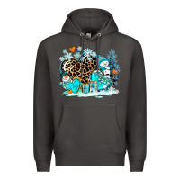 Smoke winter hearts with snowmans Premium Hoodie - AdoDesignShop