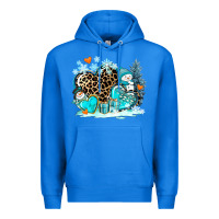 True Royal winter hearts with snowmans Premium Hoodie - AdoDesignShop