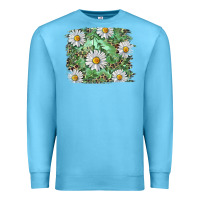Ocean Blue Daisy leopard Premium Sweatshirt - RanaPortraitStore