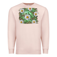 Pale Pink Daisy leopard Premium Sweatshirt - RanaPortraitStore