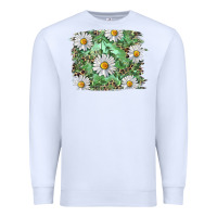 White Daisy leopard Premium Sweatshirt - RanaPortraitStore