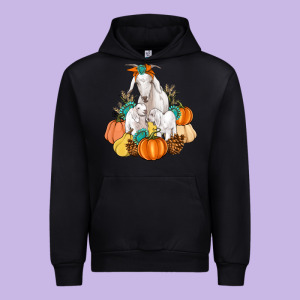 Goat Family Fall Pumpkins Gemstone Urban Hoodie Designed By Artiststas