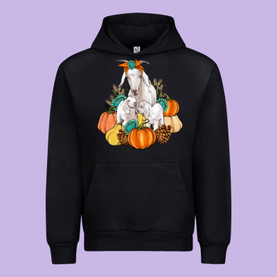 Goat Family Fall Pumpkins Gemstone Urban Hoodie Designed By Artiststas