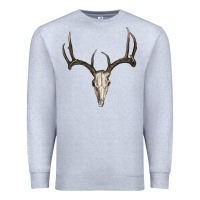 Heather Grey Deer Skull Premium Sweatshirt - RanaPortraitStore